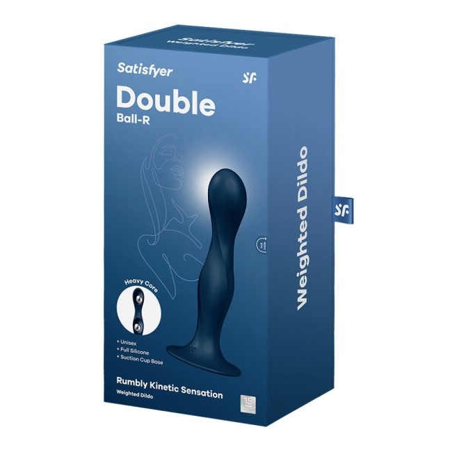 Темно-синий фаллоимитатор «Double Ball-R» от «Satisfyer»  Темно-синий фаллоимитатор «Double Ball-R» от «Satisfyer»
