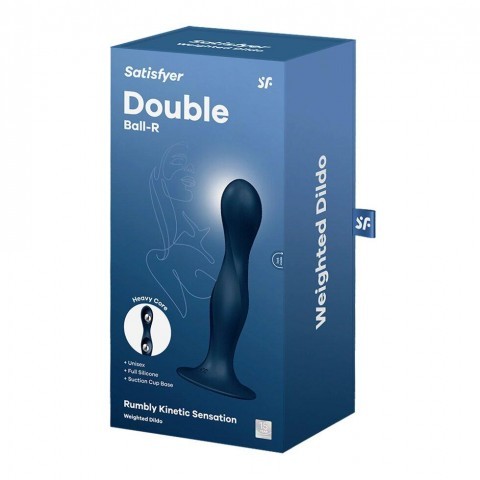 Темно-синий фаллоимитатор «Double Ball-R» от «Satisfyer» 