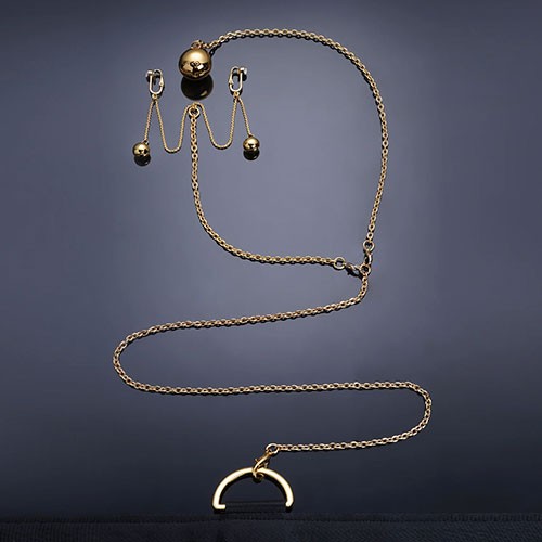 Распорка-бондаж с вагинальным шариком + клиторальными зажимами «Spreader Bar With Wrist And Ankle 3» от «UPKO»