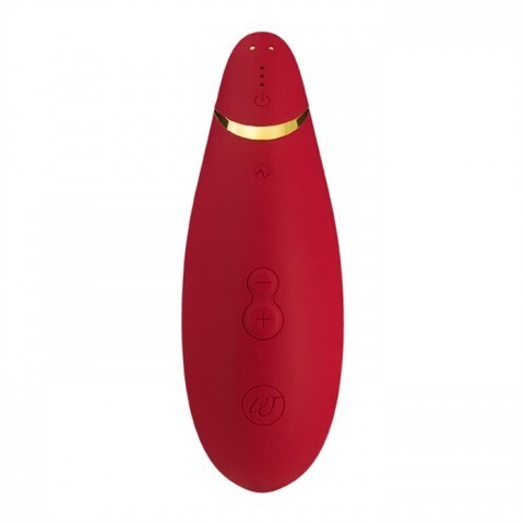 Стимулятор клитора бесконтактный «Premium» от «Womanizer» (красный/золотой)
