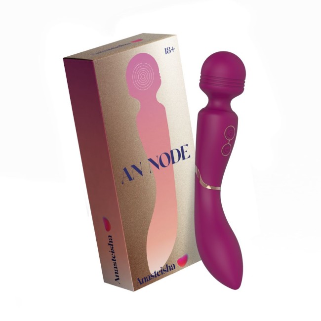 Сливовый двусторонний универсальный вибромассажер «AN Node» от «Anasteisha» 