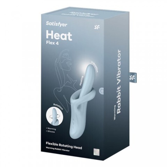 Вибратор с ротацией c подогревом «Heat Flex 4» от «Satisfyer» (голубой) Вибратор с ротацией c подогревом «Heat Flex 4» от «Satisfyer» (голубой)