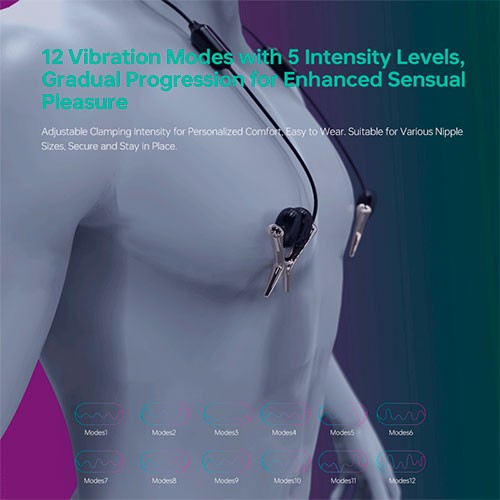 Зажимы на соски с вибрацией «Vibrating Nipple Clamps N1» от «TINGON»