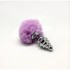 Металлическая анальная пробка - фиолетовый хвостик «Fluffy Twist» от «Alive» (M: 8х3,4 см)