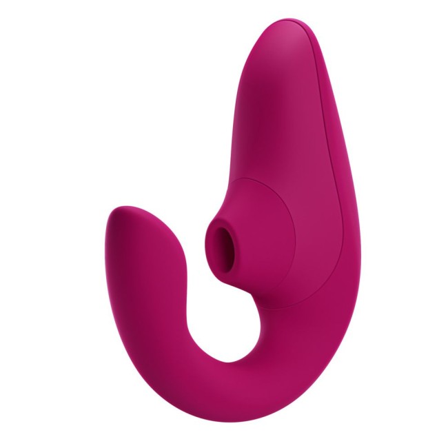 Малиновый вибромассажер для двойной стимуляции «Blend» от «Womanizer»