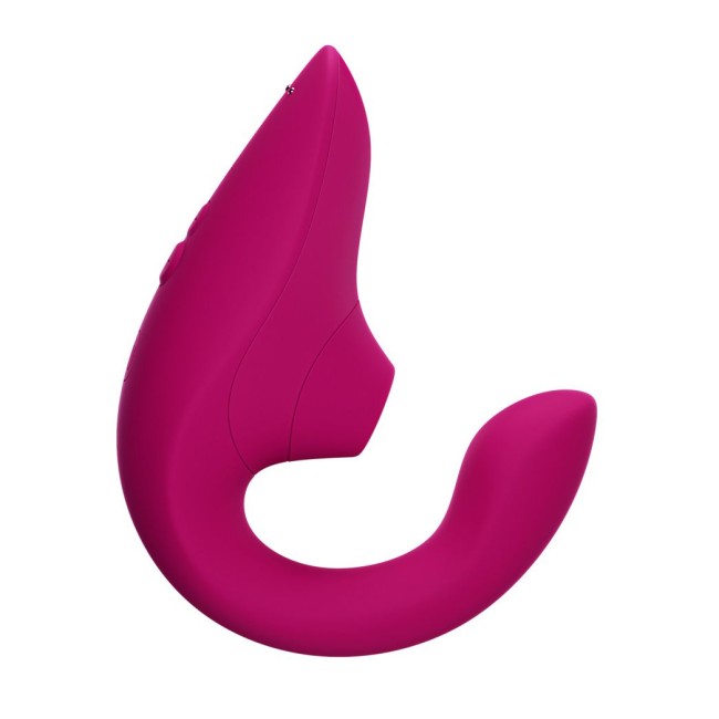 Малиновый вибромассажер для двойной стимуляции «Blend» от «Womanizer»