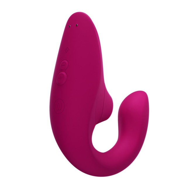 Малиновый вибромассажер для двойной стимуляции «Blend» от «Womanizer»