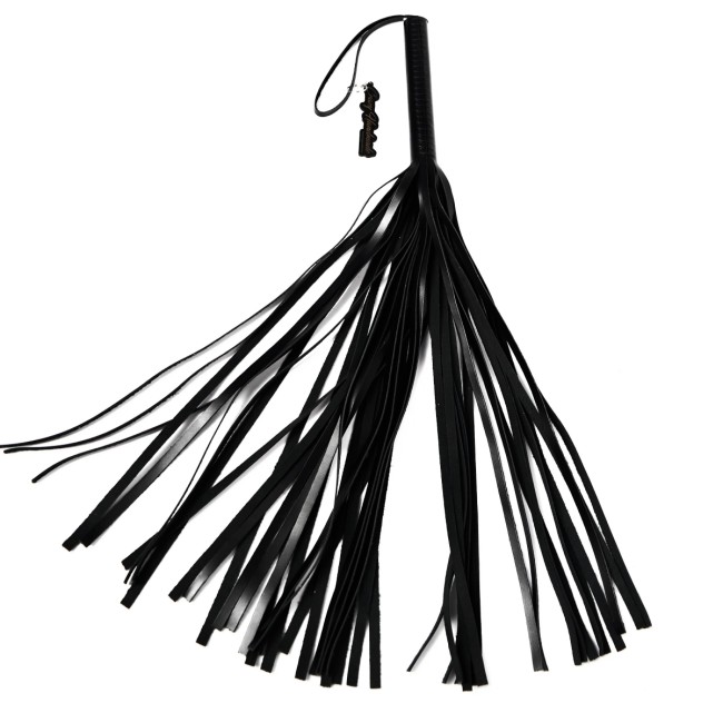 Флоггер из черной кожи с прошивкой от «Crazy Handmade» CH-4015