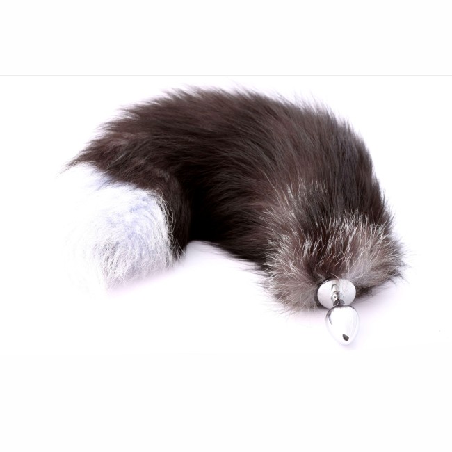 Анальная пробка с натуральным лисьим хвостом от «Crazy Handmade»