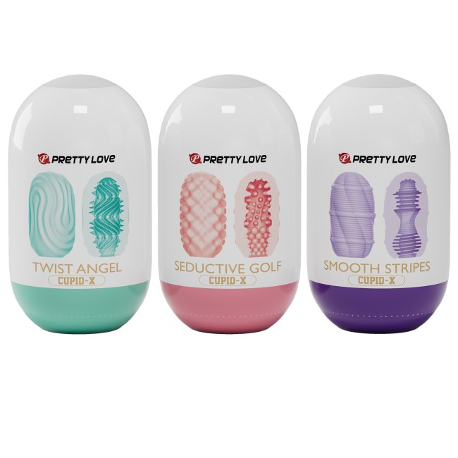 Набор компактных мастурбаторов: Twist angel, Seductive golf, Smooth stripes (18 шт.)