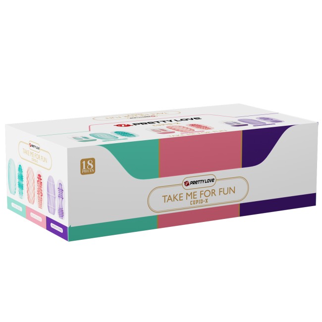 Набор компактных мастурбаторов: Twist angel, Seductive golf, Smooth stripes (18 шт.)