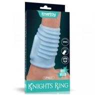 Голубая насадка на пенис с вибрацией «Spiral Knights Ring» от «Lovetoy» (10*3,6)
