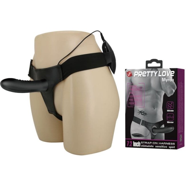 Полый страпон с вибрацией «Myron»