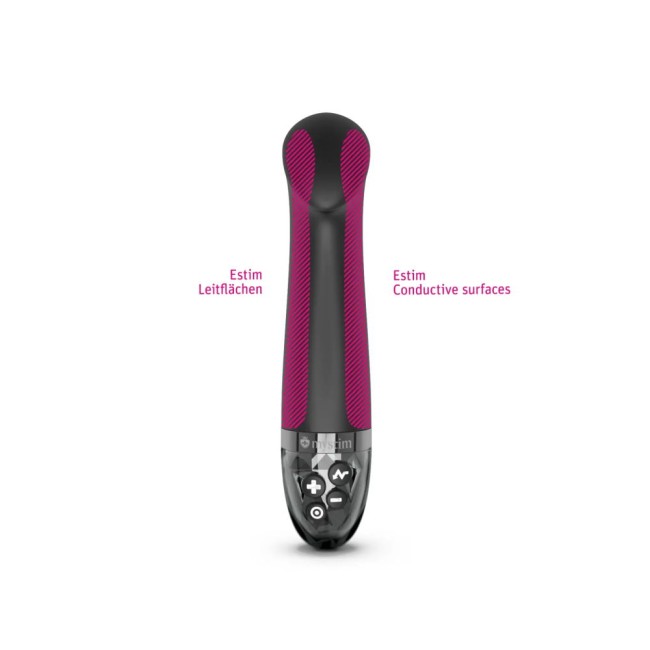 Чёрный вибратор для стимуляции точки G, с электростимуляцией «Right on Ron» от «Mystim»