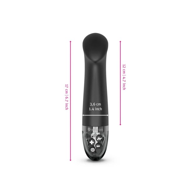 Чёрный вибратор для стимуляции точки G, с электростимуляцией «Right on Ron» от «Mystim»