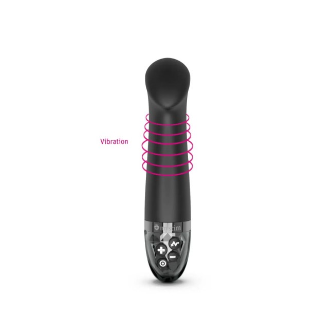Чёрный вибратор для стимуляции точки G, с электростимуляцией «Right on Ron» от «Mystim»