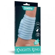 Голубая насадка на пенис с вибрацией «Wave Knights Ring» от «Lovetoy» (10*3,7)