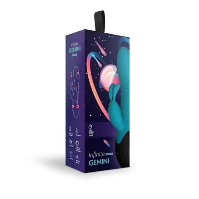 Нагреваемый вибратор кролик Gemini, цвет морская волна (INFINITE collection) Нагреваемый вибратор кролик Gemini, цвет морская волна (INFINITE collection)