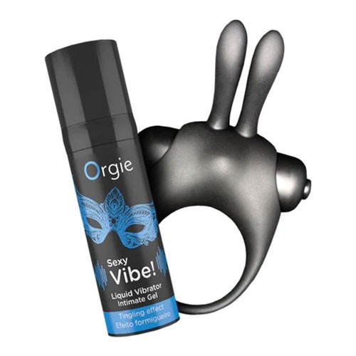 Набор: Жидкий вибратор + Эрекционное виброкольцо «Orgie VIBE! BUNNY» от «Orgie» Набор: Жидкий вибратор + Эрекционное виброкольцо «Orgie VIBE! BUNNY» от «Orgie»
