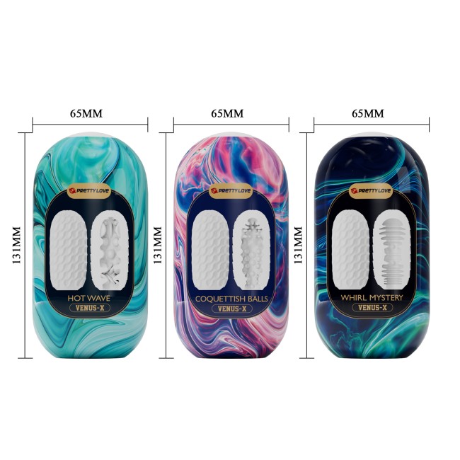 Набор мастурбаторов Venus -X: Hot wave, Coquettish balls, Whirl mystery (15 шт.)