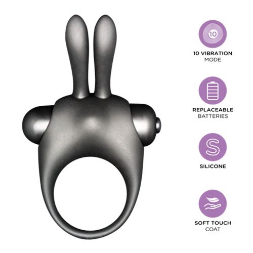 Набор: Возбуждающие капли на клитор + Эрекционное виброкольцо «ORGASMIC BUNNY» от «Orgie»