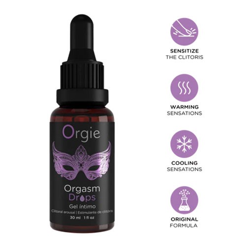 Набор: Возбуждающие капли на клитор + Эрекционное виброкольцо «ORGASMIC BUNNY» от «Orgie»