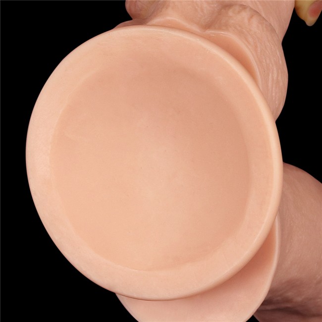 Реалистичный двойной фаллоимитатор на присоске (28 см)