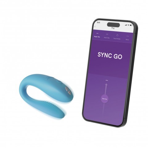 Смарт-вибромассажер для пар «Sync Go» от «We-Vibe» (бирюзовый)  Смарт-вибромассажер для пар «Sync Go» от «We-Vibe» (бирюзовый)