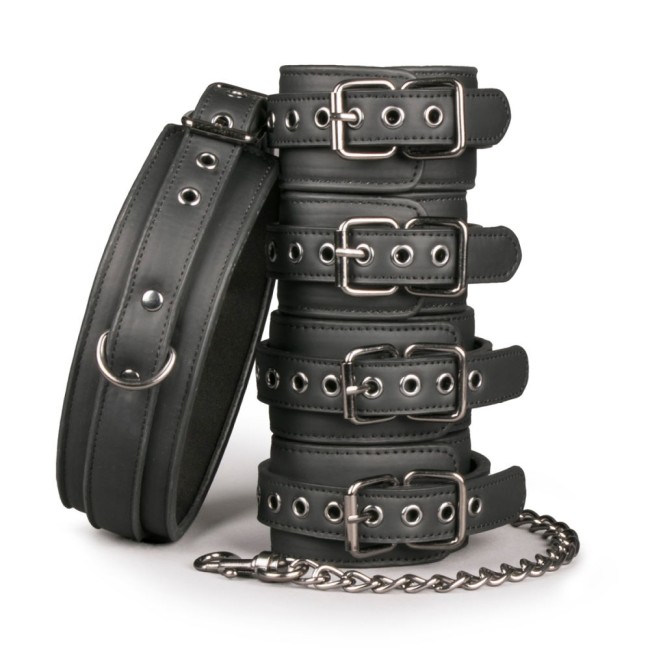 БДСМ набор Fetish set with collar, ankle- and wrist cuffs  БДСМ набор Fetish set with collar, ankle- and wrist cuffs