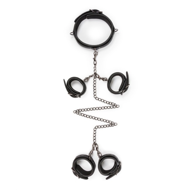 БДСМ набор Fetish set with collar, ankle- and wrist cuffs  БДСМ набор Fetish set with collar, ankle- and wrist cuffs
