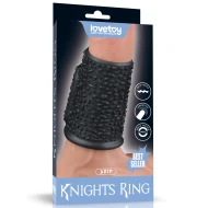 Чёрное эрекционное кольцо с вибрацией «Knights Ring Drip» от «Lovetoy»