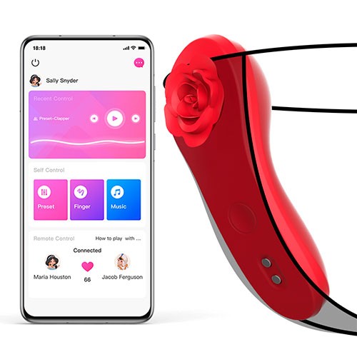 Красный вибратор в трусики с магнитным держателем «Funtown Caleo» от «MAGIC MOTION»