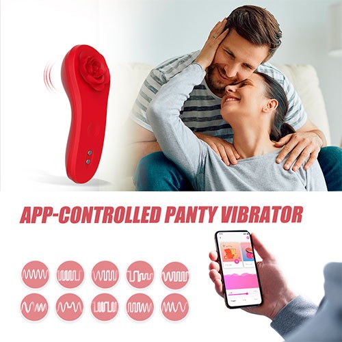 Красный вибратор в трусики с магнитным держателем «Funtown Caleo» от «MAGIC MOTION»