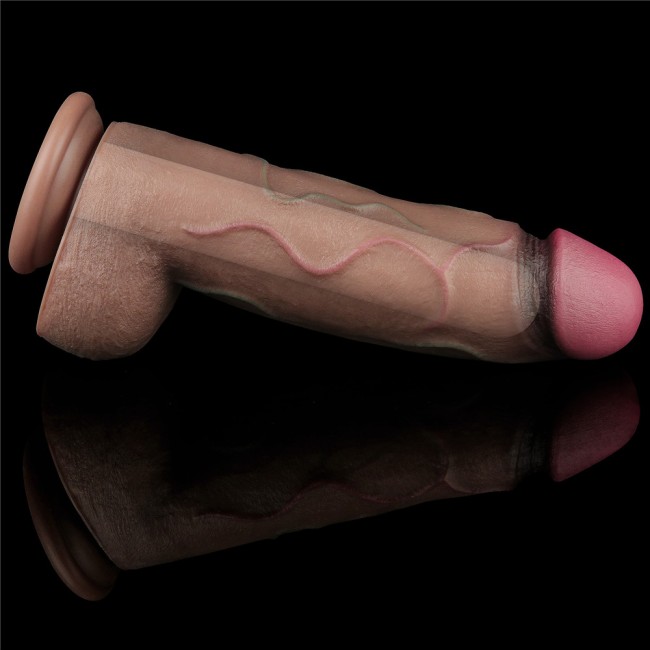 Темнокожий фаллос-гигант Dual Layered Silicone Cock XXL (23 см) Темнокожий фаллос-гигант Dual Layered Silicone Cock XXL (23 см)