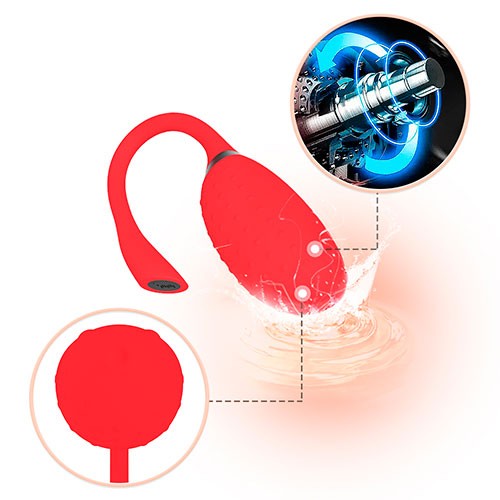 Красное виброяйцо «Magic Fugu» от «MAGIC MOTION»