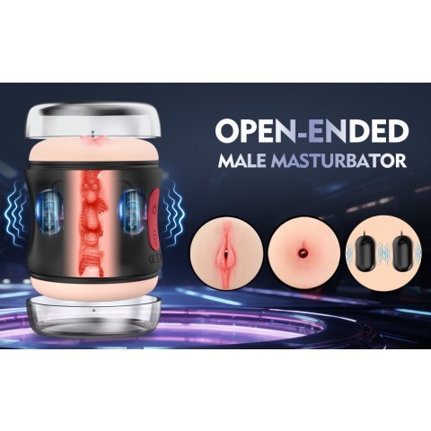 Двухсторонний мастурбатор с вибрацией 