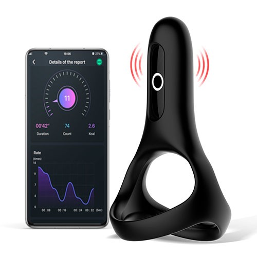 Чёрное эрекционное кольцо «Magic Rise» от «MAGIC MOTION»