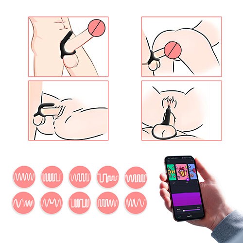 Чёрное эрекционное кольцо «Magic Rise» от «MAGIC MOTION»