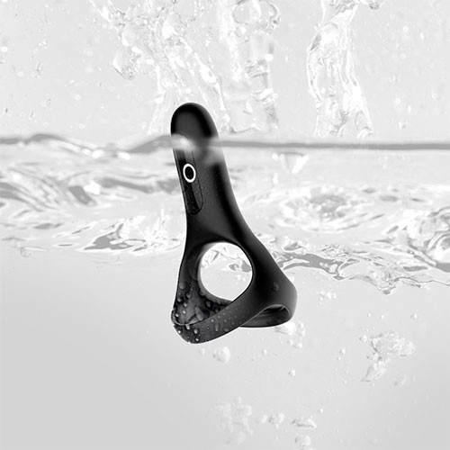 Чёрное эрекционное кольцо «Magic Rise» от «MAGIC MOTION»