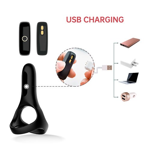 Чёрное эрекционное кольцо «Magic Rise» от «MAGIC MOTION»