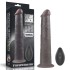 Чёрный вибратор-ротатор с пультом ДУ «10'' Dual Layered Silicone Rotator Black» от «Lovetoy» (25,3 см)