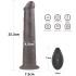 Чёрный вибратор-ротатор с пультом ДУ «10'' Dual Layered Silicone Rotator Black» от «Lovetoy» (25,3 см)