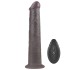 Чёрный вибратор-ротатор с пультом ДУ «10'' Dual Layered Silicone Rotator Black» от «Lovetoy» (25,3 см)