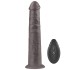 Чёрный вибратор-ротатор с пультом ДУ «10'' Dual Layered Silicone Rotator Black» от «Lovetoy» (25,3 см)