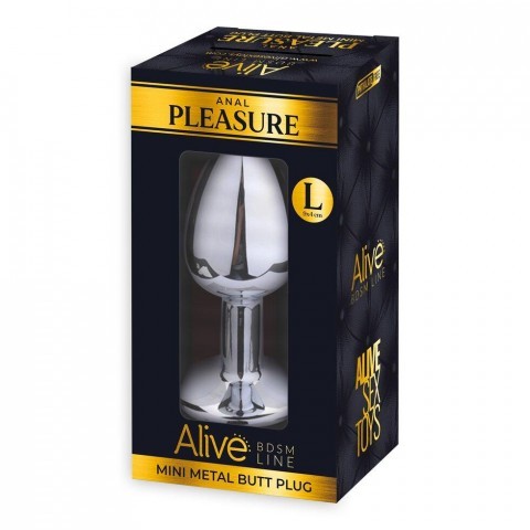 Маленькая металлическая анальная пробка с кристаллом «Anal Pleasure» от «Alive» (L: 9*4,1 см)  Маленькая металлическая анальная пробка с кристаллом «Anal Pleasure» от «Alive» (L: 9*4,1 см)