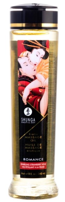 Массажное масло с ароматом клубники и шампанского Romance от «SHUNGA»  240 ML 