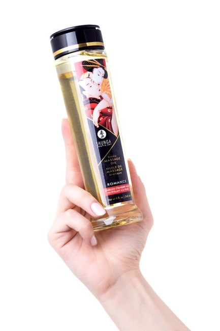 Массажное масло с ароматом клубники и шампанского Romance от «SHUNGA»  240 ML 