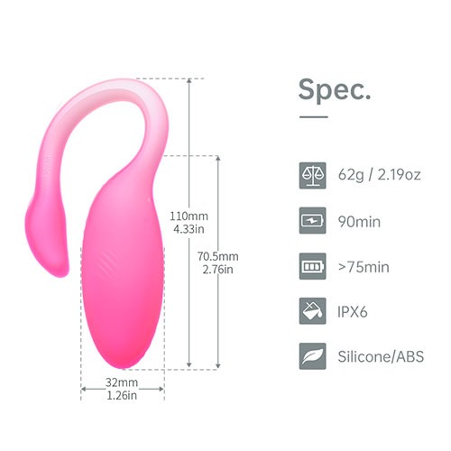 Розовое виброяйцо с интеллектуальным управлением «Flamingo Max» от «MAGIC MOTION»